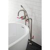 Aqua Vintage CCK8408DKL Freestanding Tub Faucet with Supply Line, Stop Valve, Brushed Nickel CCK8408DKL